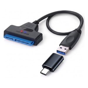 FRIGRAF SATA to USB 3.0 Adapter Cable for 2.5" SSD HDD, USB-A & USB-C