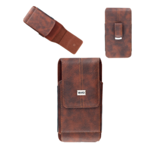 7.2inch Vertical PU Leather Universal Wallet Pouch with Belt Clip and Card Slots - BROWN