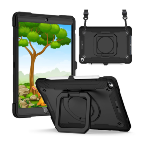 iPad A16 / iPad 10th Gen 10.9" 360° Rotating Tough Hybrid Case – Black