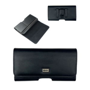 EVO 6.9" Horizontal Leather Pouch - BLACK